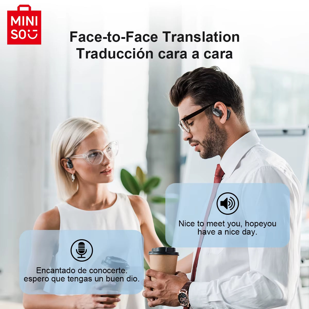 Miniso over/ear Intelligent Bluetooth Translation Wireless Earbuds 