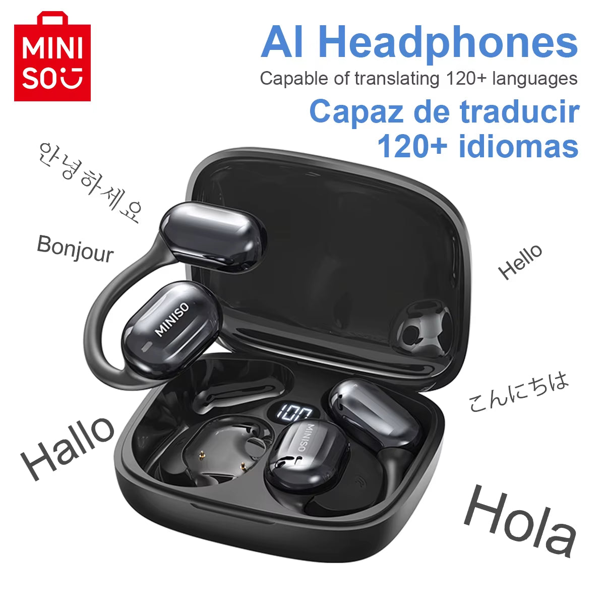 Miniso over/ear Intelligent Bluetooth Translation Wireless Earbuds 